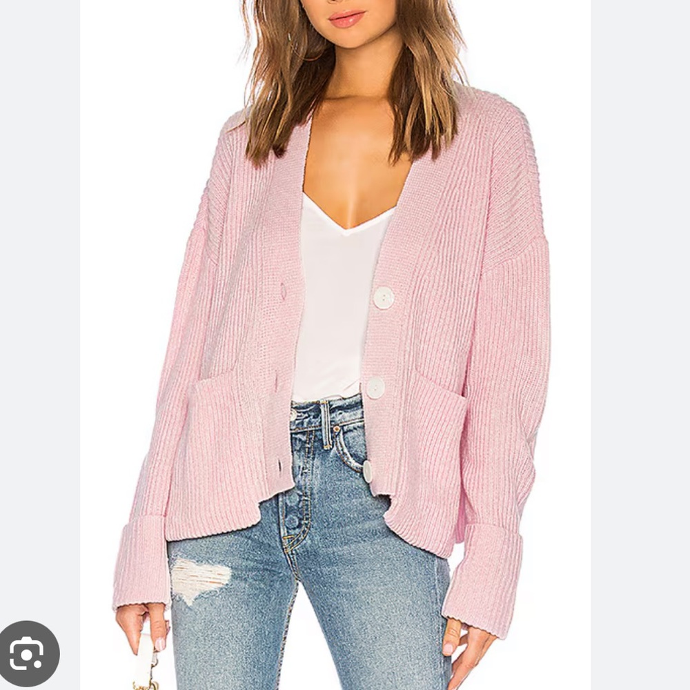 Lovers + Friends Soft Pink Button-Up Cardigan